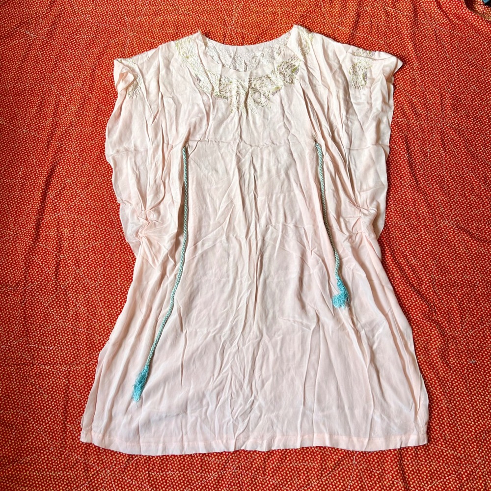 Antique 1910s silk embroidered brand new never worn walking dress